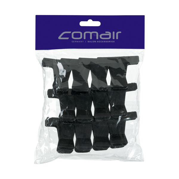 Comair Friseurzubehör Abteil Plastikklammer Schwarz Kurz Set