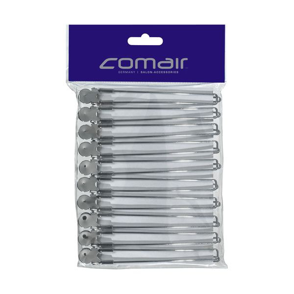 Comair Friseurzubehör Chrom Clips Silber 12,5cm Set