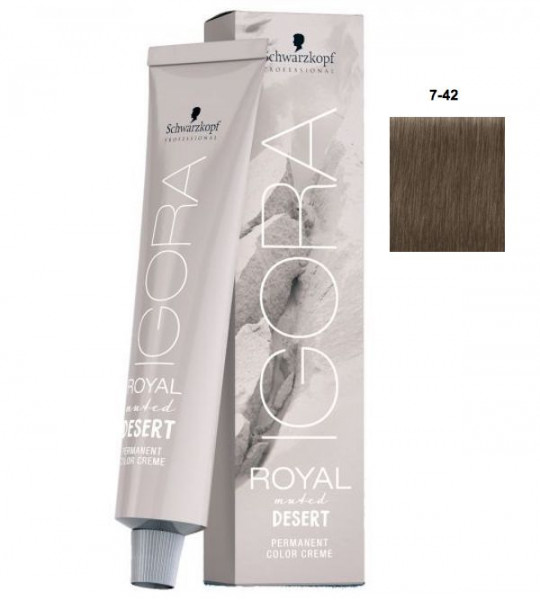 Schwarzkopf Igora Royal Muted Desert 7-42 mittelblond beige cendre