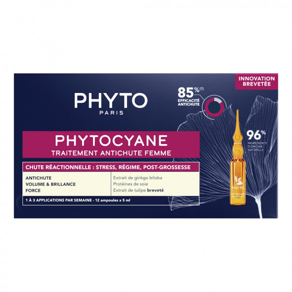PHYTO Phytocyane Frauen Ampullen-Kur bei reactiven Haarausfall, Set 12 x 5ml