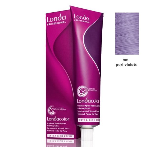 Londa Color Permanente Cremehaarfarbe /86 Perl-Violett – 60 Ml, Mit Microspheres Für Intensiven Glanz & Bis Zu 100 % Weißabdeckung