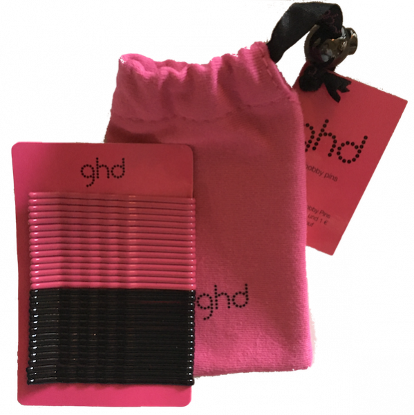 GHD Haarschmuck Schwarz-Pink 2 x 15 Schiebeklemmen, Pink Bag Set