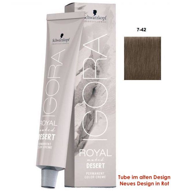 Schwarzkopf Igora Royal 7-42 mittelblond beige cendre Schwarzkopf Igora Royal 7-42 mittelblond beige cendre
